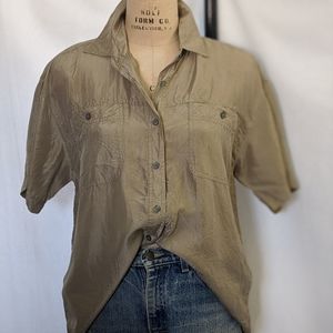 Vintage washed silk button down blouse